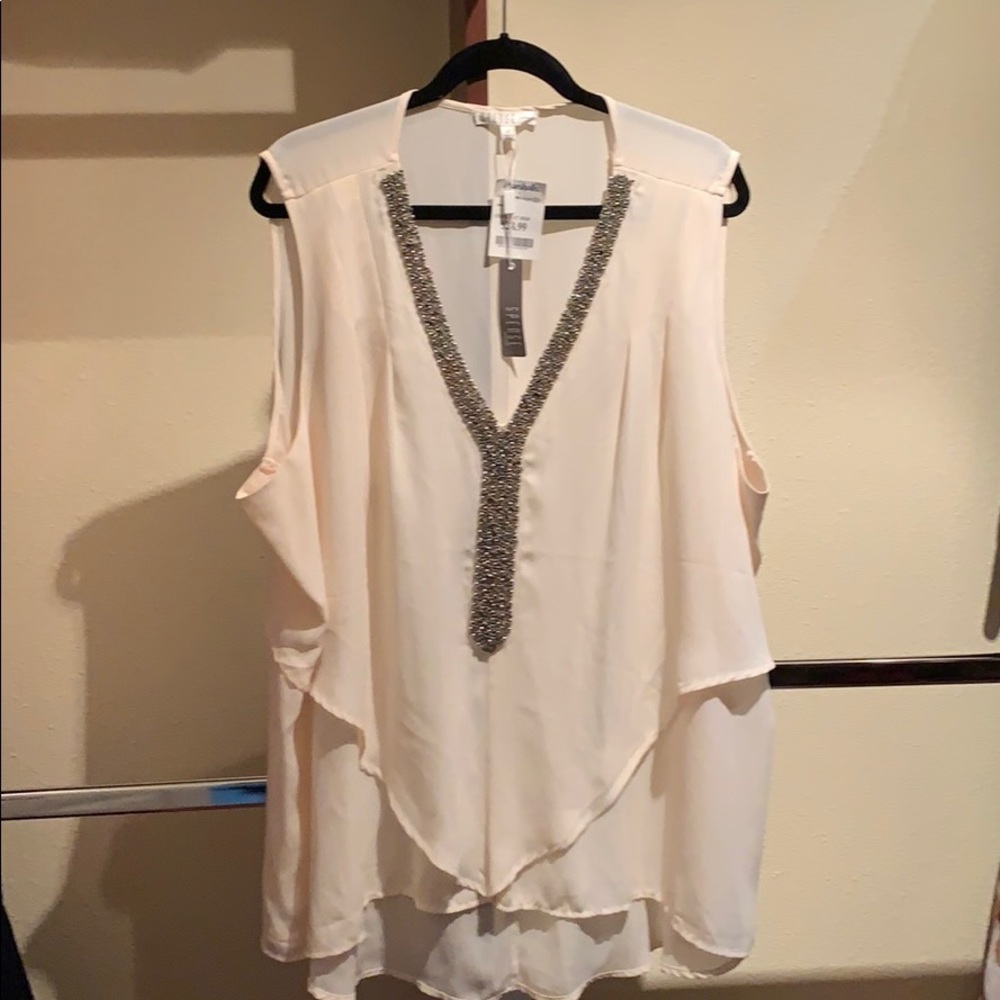 Spense high low beaded tank 3x